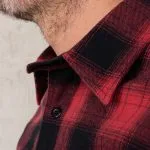 Red Pike Brothers shirt, details van de stof en afwerking.