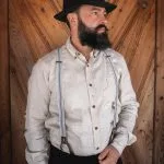Camicia da uomo in flanella Surveyor color bianco naturale, in flanella vintage, vista frontale