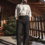 Camicia Pike Brothers color bianco naturale, dettaglio del tessuto e delle finiture