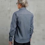 Chemise Flanelle Surveyor bleu homme en flanelle vintage, vue de face