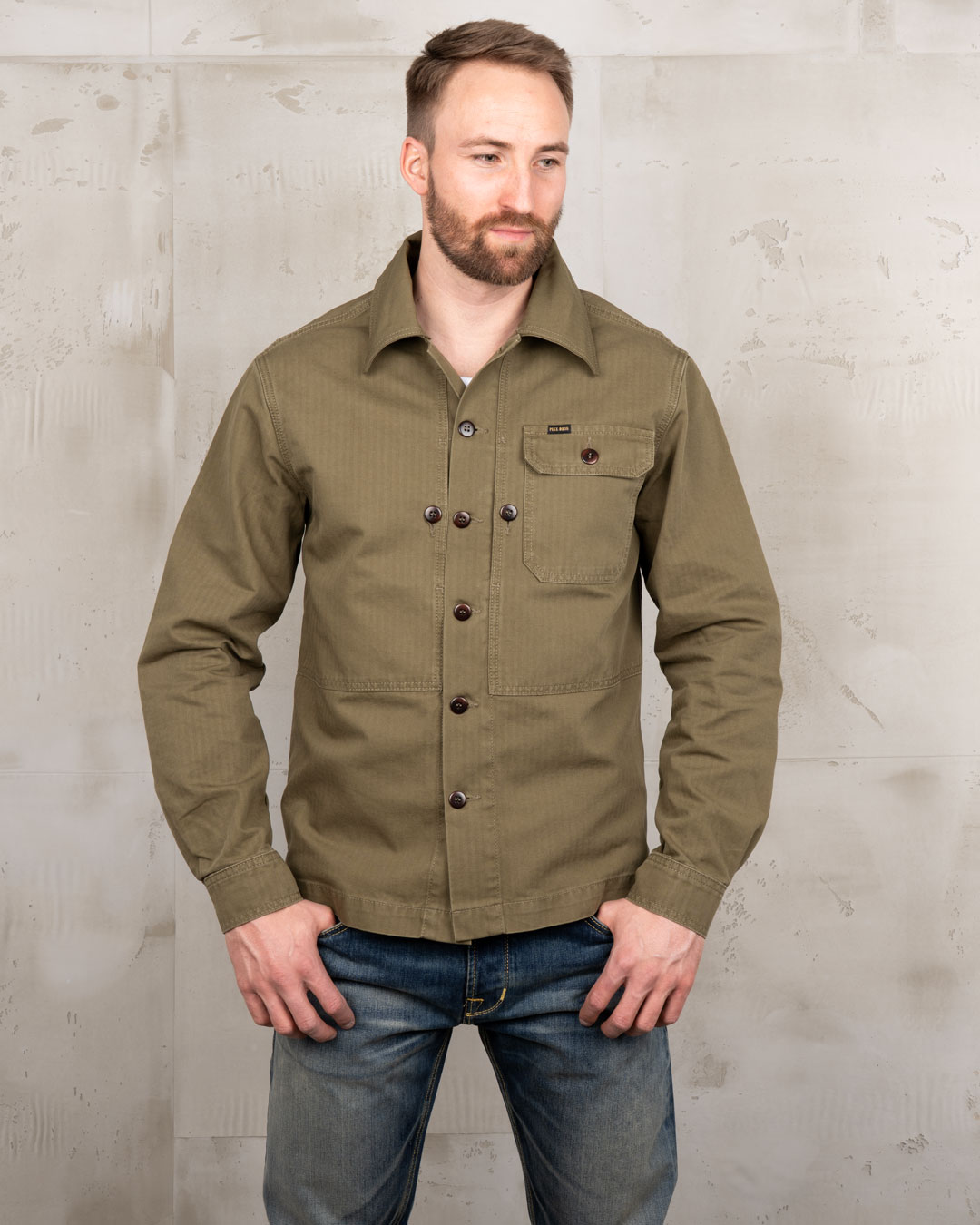 Chemise utility olive 1967 Utility Shirt HBT Olive Pike Brothers