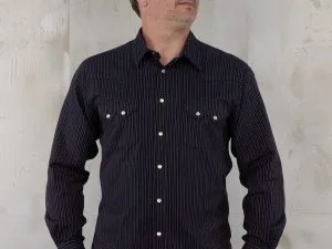 Blue western shirt 1963 Saw Tooth Shirt Navajo blue Pike Brothers