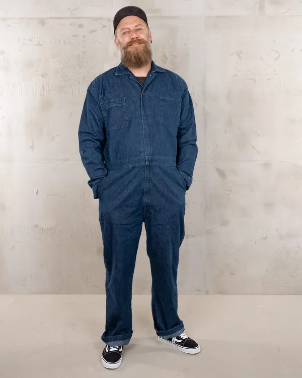 Men's Indigo Denim Mechanic Coverall - 1967 Mechanic Denim Coverall 10oz indigo Pike Brothers