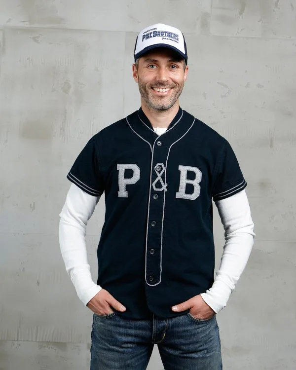 Maillot Baseball Bleu Marine Homme - 1938 Baseball Shirt Dark Navy Pike Brothers