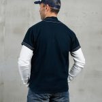 t-shirt bleu marine Pike Brothers, détail du tissu et des finitions
