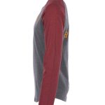 t-shirt rouge Pike Brothers, détail du tissu et des finitions
