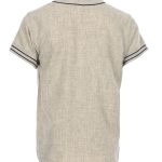 Grijs Pike Brothers T-shirt, details van de stof en afwerking.