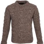 Vintage-Herrenpullover aus melierter, brauner Wolle, Vorderansicht