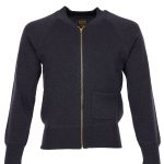 Pull Militaire gris homme en laine vintage, vue de face
