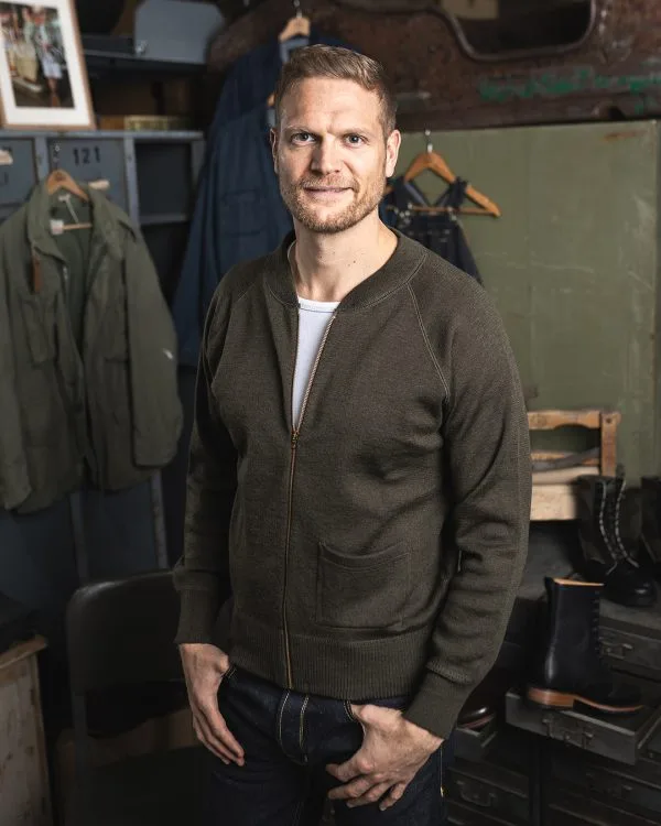 Pull Militaire Vert Olive Homme - 1943 C2 Sweater Olive Drab Pike Brothers