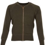 pull militaire vert olive Pike Brothers, détail de la maille et du col
