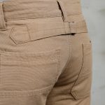 Beige Pike Brothers shorts, detail of the pockets and fabric