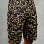Short Militaire Jungle camouflage homme en coton ripstop vintage, vue de face