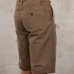 Short Workwear kaki homme en coton HBT vintage, vue de face