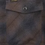 Brown Pike Brothers shirt, detail of the fabric and finishes