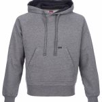 Men's heather grey vintage cotton fleece hoodie, front view