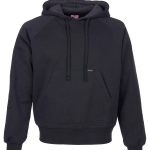 Sweat à Capuche noir homme en molleton de coton vintage, vue de face