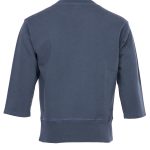 Pike Brothers blue sweatshirt, detail of the knit and collar