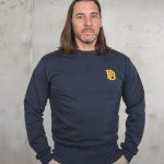 Marineblauwe sweatshirt met logo 1945, trui met logo van Pike Brothers