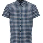 Men's blue beach T-shirt in vintage cotton jersey, front view