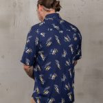 T-Shirt Surf bleu homme en jersey de coton vintage, vue de face