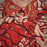 T-Shirt Surf rouge homme en jersey de coton vintage, vue de face