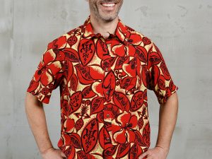 Rood surfshirt met willekeurige opdruk 1948 Surfshirt Random Red Pike Brothers
