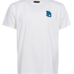 Camiseta azul de Pike Brothers, detalle de la tela y los acabados.