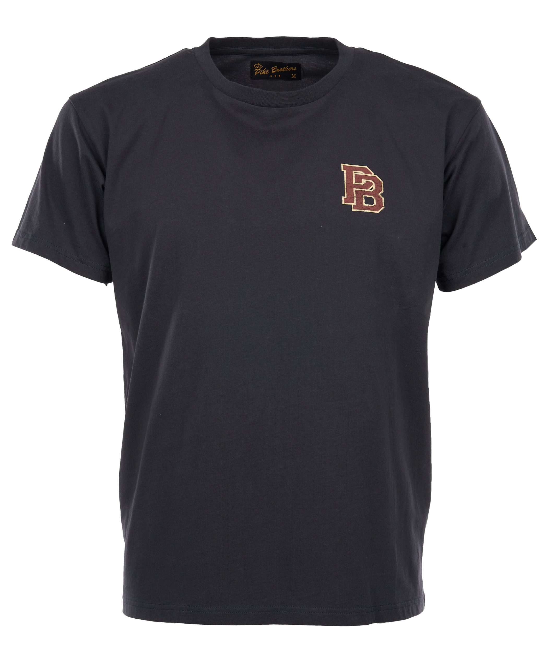 Camiseta roja de Pike Brothers, detalle de la tela y los acabados.
