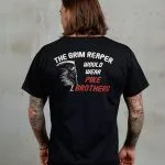 T-shirt da uomo vintage nera in jersey di cotone vintage, vista frontale