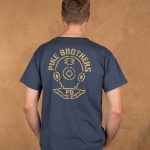 Vintage blauw heren T-shirt van vintage katoenen jersey, vooraanzicht