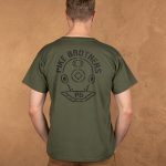T-Shirt Vintage vert homme en jersey de coton vintage, vue de face