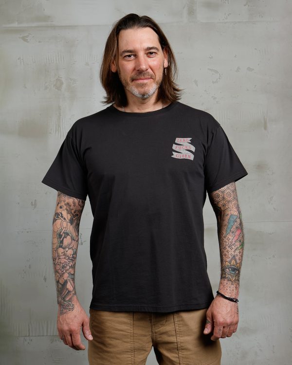 T-Shirt Vintage Noir Homme - 1969 Sports Tee Zero Fucks Given Black Pike Brothers