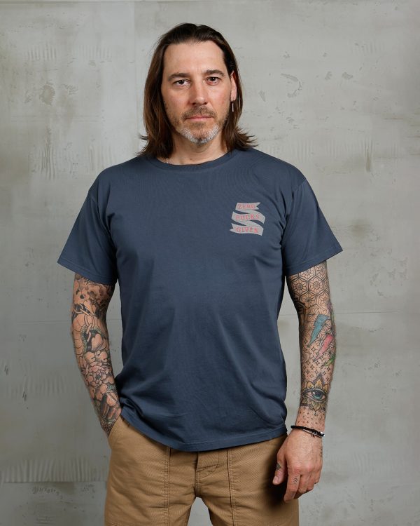 Vintage heren T-shirt in petrolblauw - 1969 Sports Tee Zero Fucks Given Petrol Pike Brothers
