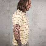 T-Shirt Vintage jaune homme en jersey de coton vintage, vue de face