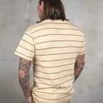 t-shirt jaune Pike Brothers, détail du tissu et des finitions