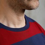 Pike Brothers blue t-shirt, detail of the fabric and finishes