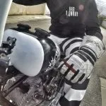 gants cuir moto blancs vintage Shiro Oni Hold Fast