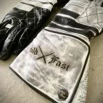 gants cuir moto blancs vintage Shiro Oni Hold Fast