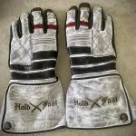 gants cuir moto blancs vintage Shiro Oni Hold Fast