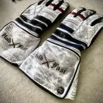 gants cuir moto blancs vintage Shiro Oni Hold Fast