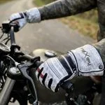 gants cuir moto blancs vintage Shiro Oni Hold Fast