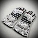 gants cuir moto blancs vintage Shiro Oni Hold Fast