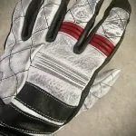 gants cuir moto blancs vintage Shiro Oni Hold Fast
