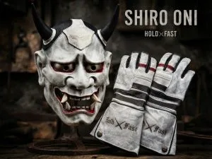 Gants Cuir Moto Blancs Shiro Oni Japan Style - Chopper & Cafe Racer - Hold Fast