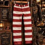 Bagnard „Cayenne“ Motorradhose aus rotem und weißem Leder – Hold Fast – Ansicht 5