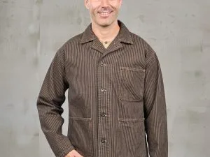 Veste Utility – 1941 Utility Jacket Hickory Stripe Brown Pike Brothers