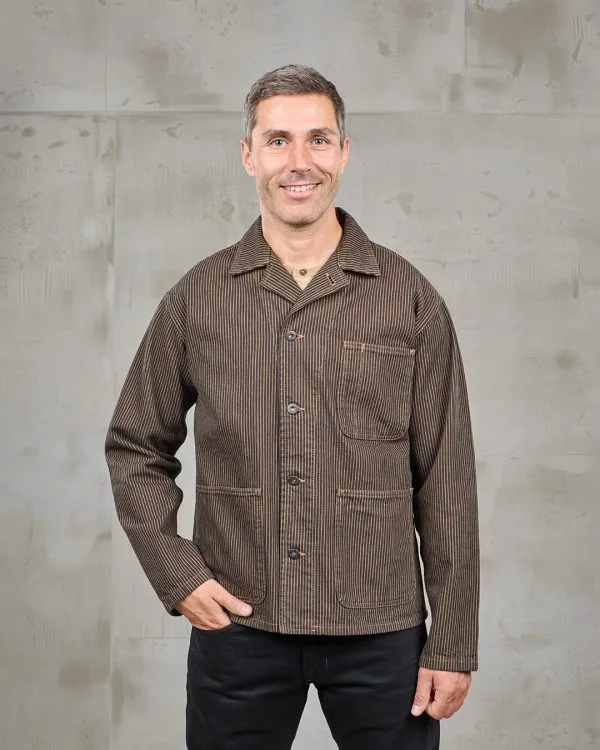 Veste Utility – 1941 Utility Jacket Hickory Stripe Brown Pike Brothers