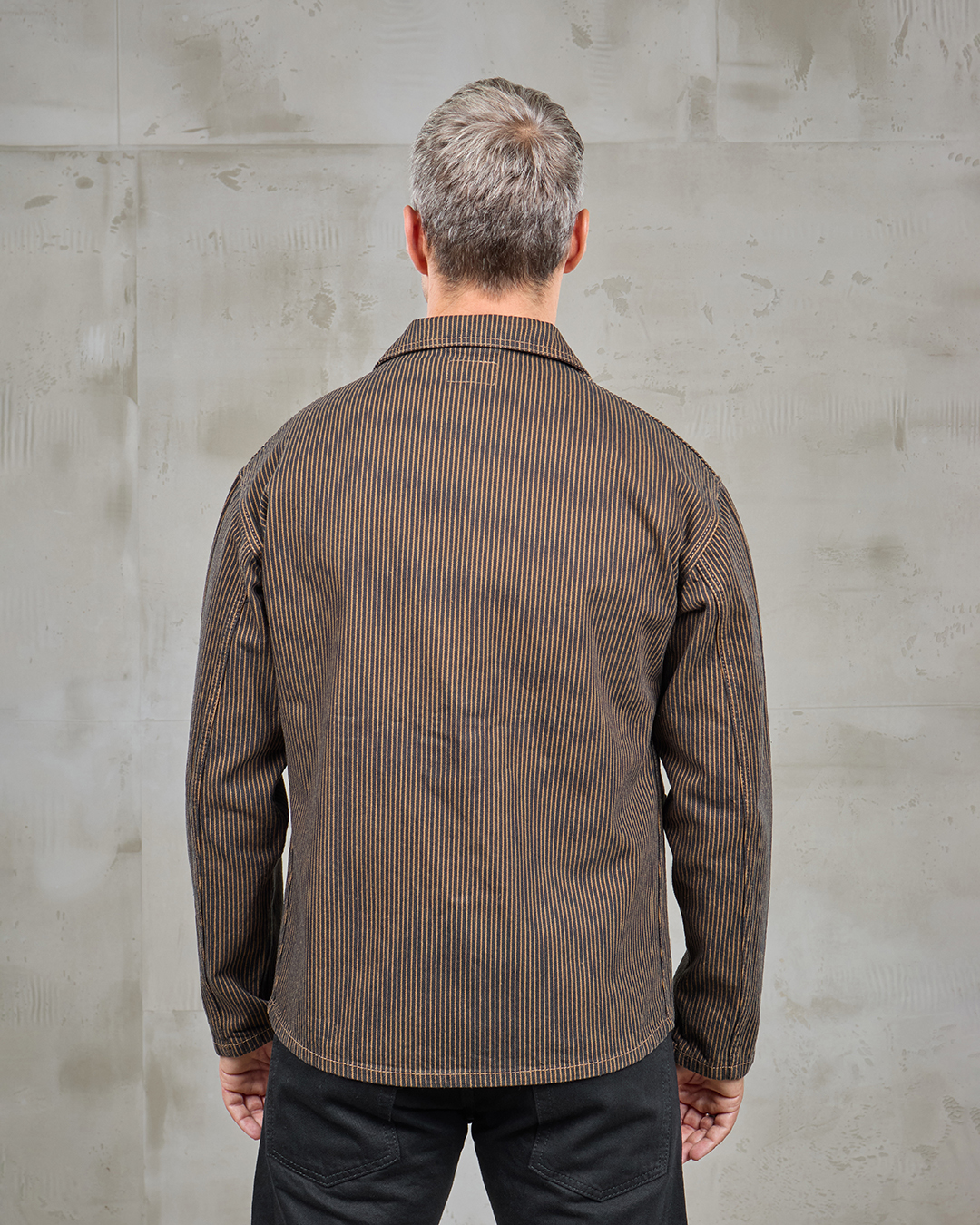 Chemise Utility - 1941 Utility Jacket Hickory Stripe Brown Pike Brothers — vue 2