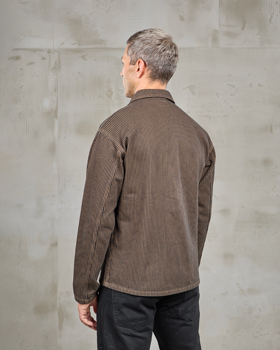 Chemise Utility - 1941 Utility Jacket Hickory Stripe Brown Pike Brothers — vue 4